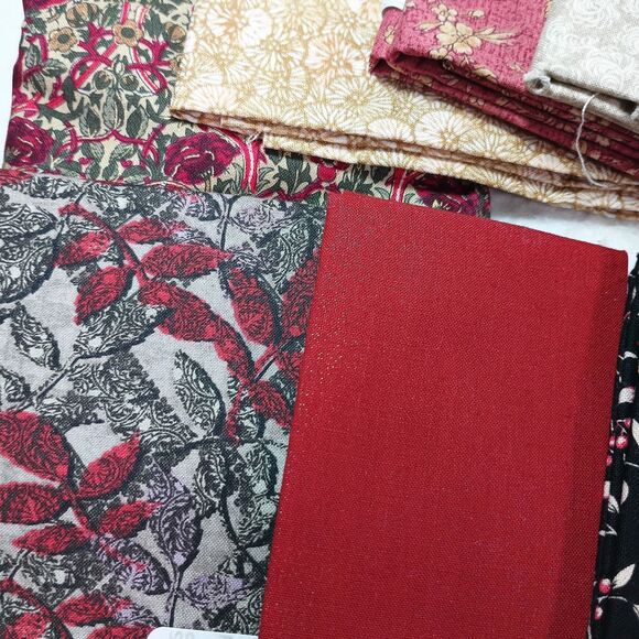 Vtg. Quilting Fabric Mix Lot Fat Quarters Craft 9pc Lot Cotton Fabric - Picture 5 of 8